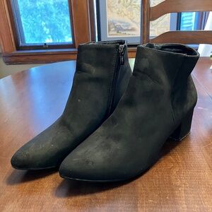 Black Faux Suede Ankle Boots